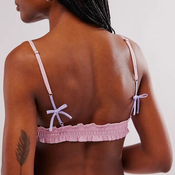 NWT Free People Intimately Gia Pink Lace Triangle Bralette - Picture 3 of 4